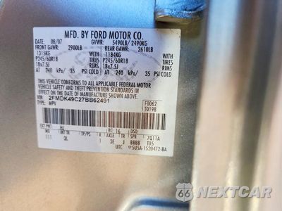 Zdjęcie 13 z 13 samochodu: 2007 FORD EDGE SEL PLUS VIN:2FMDK49C27BB62491 - miniatura