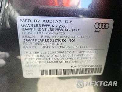 Zdjęcie 12 z 12 samochodu: 2016 AUDI Q5 PREMIUM PLUS S-LINE VIN:WA1D7AFP6GA070088 - miniatura