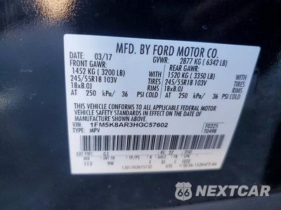 Zdjęcie 13 z 13 samochodu: 2017 FORD EXPLORER POLICE INTERCEPTOR VIN:1FM5K8AR3HGC57602 - miniatura