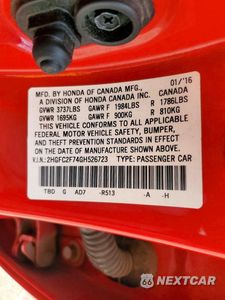 Zdjęcie 12 z 12 samochodu: 2016 HONDA CIVIC EX VIN:2HGFC2F74GH526723 - miniatura