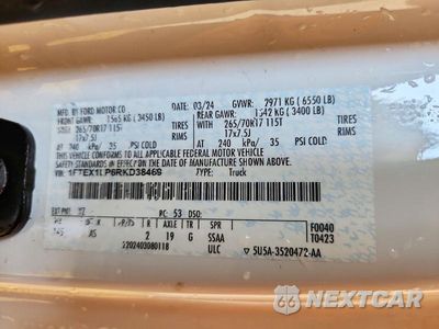 Zdjęcie 12 z 12 samochodu: 2024 FORD F150 XL VIN:1FTEX1LP6RKD38469 - miniatura