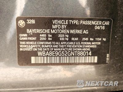Zdjęcie 13 z 13 samochodu: 2016 BMW 328 I SULEV VIN:WBA8E9G52GNT88014 - miniatura