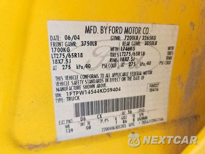 Zdjęcie 12 z 12 samochodu: 2004 FORD F150 SUPERCREW VIN:1FTPW14544KD59404 - miniatura