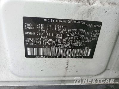 Zdjęcie 12 z 12 samochodu: 2019 SUBARU OUTBACK 2.5I LIMITED VIN:4S4BSANC6K3280063 - miniatura