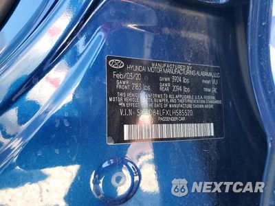 Zdjęcie 12 z 12 samochodu: 2020 HYUNDAI ELANTRA LIMITED VIN:5NPD84LFXLH585520 - miniatura