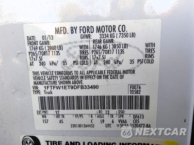 Zdjęcie 12 z 12 samochodu: 2013 FORD F150 SUPERCREW VIN:1FTFW1ET9DFB33490 - miniatura