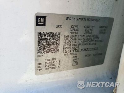 Zdjęcie 12 z 12 samochodu: 2021 CHEVROLET SILVERADO K1500 LT VIN:1GCUYDED6MZ101803 - miniatura