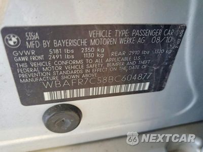 Zdjęcie 12 z 12 samochodu: 2011 BMW 535 I VIN:WBAFR7C58BC604877 - miniatura