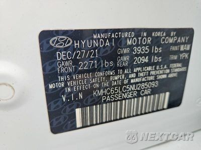 Zdjęcie 12 z 12 samochodu: 2022 HYUNDAI IONIQ BLUE VIN:KMHC65LC5NU285093 - miniatura