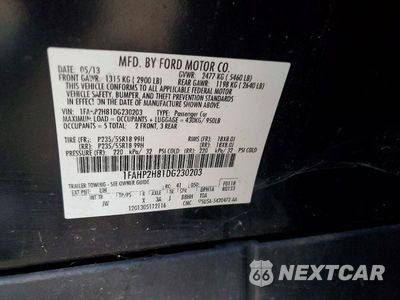 Zdjęcie 12 z 12 samochodu: 2013 FORD TAURUS SEL VIN:1FAHP2H81DG230203 - miniatura