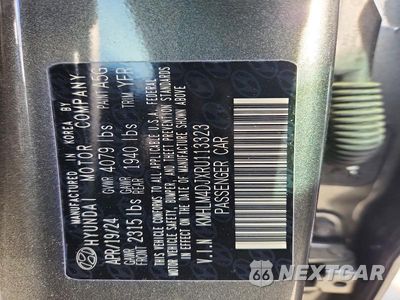 Zdjęcie 12 z 12 samochodu: 2024 HYUNDAI ELANTRA BLUE VIN:KMHLM4DJXRU113323 - miniatura