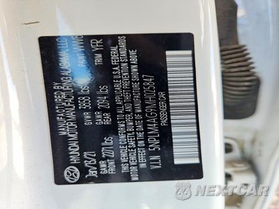 Zdjęcie 12 z 12 samochodu: 2021 HYUNDAI ELANTRA SEL VIN:5NPLM4AG9MH025847 - miniatura