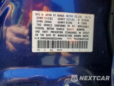 Zdjęcie 13 z 13 samochodu: 2013 HONDA FIT SPORT VIN:JHMGE8H59DC024444 - miniatura