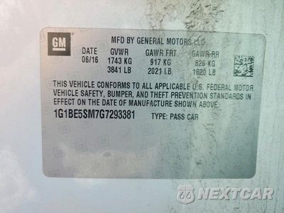 Zdjęcie 12 z 12 samochodu: 2016 CHEVROLET CRUZE LT VIN:1G1BE5SM7G7293381 - miniatura