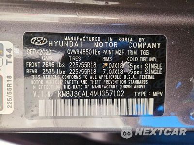Zdjęcie 13 z 13 samochodu: 2021 HYUNDAI TUCSON SEL VIN:KM8J3CAL4MU357102 - miniatura