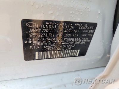 Zdjęcie 13 z 13 samochodu: 2020 HYUNDAI IONIQ SE VIN:KMHC75LC9LU212092 - miniatura