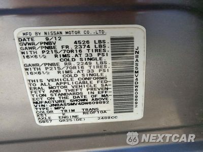 Zdjęcie 13 z 13 samochodu: 2013 NISSAN ROGUE S VIN:JN8AS5MV4DW609892 - miniatura