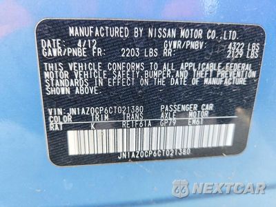 Zdjęcie 12 z 12 samochodu: 2012 NISSAN LEAF SV VIN:JN1AZ0CP6CT021380 - miniatura