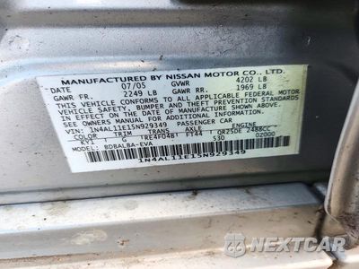 Zdjęcie 12 z 12 samochodu: 2005 NISSAN ALTIMA 2.5 VIN:1N4AL11E15N929349 - miniatura