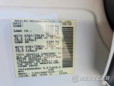 Zdjęcie 12 z 12 samochodu: 2010 NISSAN XTERRA X VIN:5N1AN0NU8AC525661 - miniatura