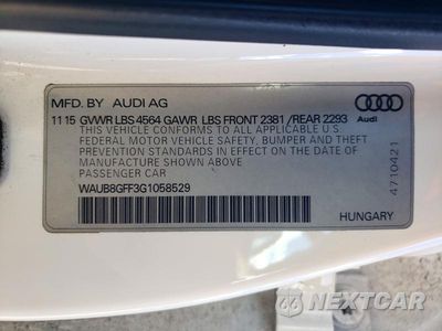 Zdjęcie 12 z 12 samochodu: 2016 AUDI A3 2.0T QUATTRO VIN:WAUB8GFF3G1058529 - miniatura