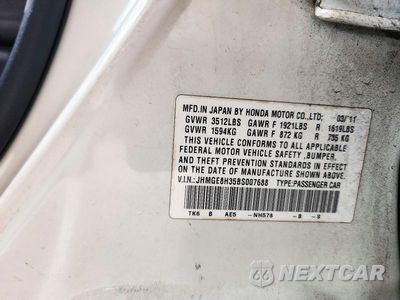 Zdjęcie 12 z 12 samochodu: 2011 HONDA FIT VIN:JHMGE8H35BS007688 - miniatura