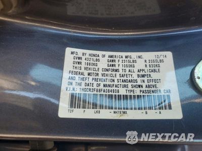 Zdjęcie 12 z 12 samochodu: 2015 HONDA ACCORD EXL VIN:1HGCR2F88FA084908 - miniatura