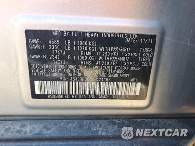 Zdjęcie 12 z 12 samochodu: 2012 SUBARU OUTBACK 2.5I LIMITED VIN:4S4BRBJC3C3224106 - miniatura