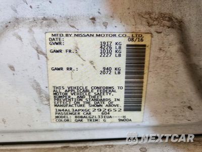 Zdjęcie 12 z 12 samochodu: 2016 NISSAN ALTIMA 2.5 S VIN:1N4AL3APXGC292652 - miniatura