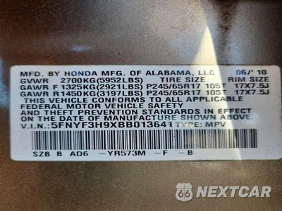 Zdjęcie 13 z 13 samochodu: 2011 HONDA PILOT TOURING VIN:5FNYF3H9XBB013641 - miniatura