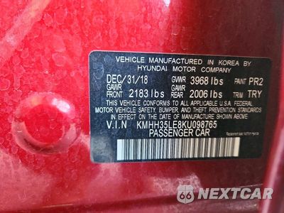 Zdjęcie 12 z 12 samochodu: 2019 HYUNDAI ELANTRA GT BASE VIN:KMHH35LE8KU098765 - miniatura