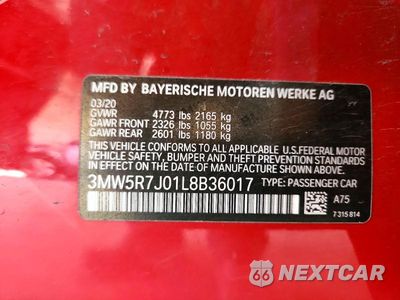 Zdjęcie 12 z 12 samochodu: 2020 BMW 330XI VIN:3MW5R7J01L8B36017 - miniatura