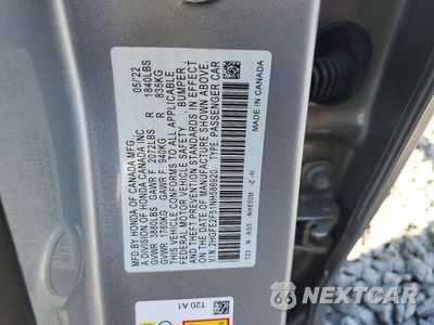 Zdjęcie 12 z 12 samochodu: 2022 HONDA CIVIC SPORT VIN:2HGFE2F51NH586920 - miniatura