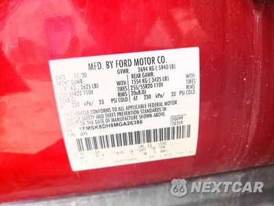 Zdjęcie 14 z 14 samochodu: 2021 FORD EXPLORER XLT VIN:1FMSK8DH8MGA26386 - miniatura