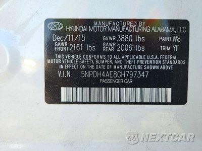 Zdjęcie 12 z 12 samochodu: 2016 HYUNDAI ELANTRA SE VIN:5NPDH4AE8GH797347 - miniatura