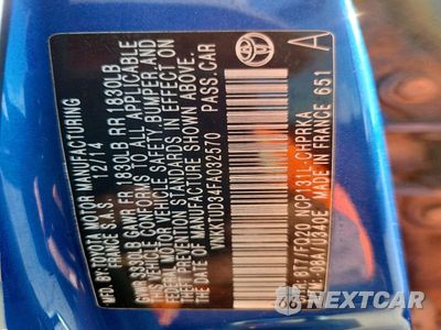 Zdjęcie 13 z 13 samochodu: 2015 TOYOTA YARIS 5-DOOR L VIN:VNKKTUD34FA032570 - miniatura