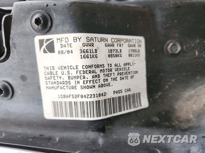 Zdjęcie 12 z 12 samochodu: 2004 SATURN ION LEVEL 1 VIN:1G8AF52F04Z231042 - miniatura