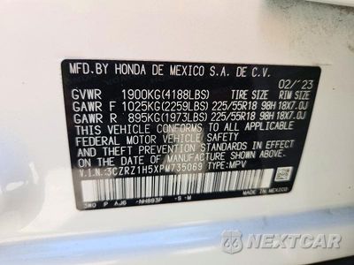 Zdjęcie 12 z 12 samochodu: 2023 HONDA HR-V SPORT VIN:3CZRZ1H5XPM735069 - miniatura