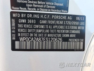 Zdjęcie 13 z 13 samochodu: 2014 PORSCHE BOXSTER VIN:WP0CA2A87ES120626 - miniatura