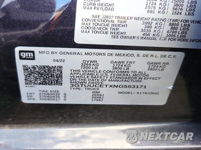 Zdjęcie 12 z 12 samochodu: 2022 GMC SIERRA K1500 ELEVATION VIN:3GTUUCETXNG553171 - miniatura