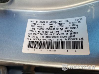 Zdjęcie 12 z 12 samochodu: 2015 HONDA ACCORD LX VIN:1HGCR2F35FA201428 - miniatura