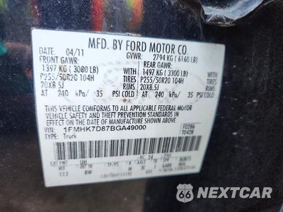 Zdjęcie 13 z 13 samochodu: 2011 FORD EXPLORER XLT VIN:1FMHK7D87BGA49000 - miniatura