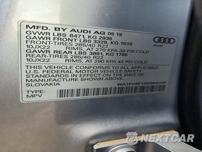 Zdjęcie 13 z 13 samochodu: 2019 AUDI Q8 PRESTIGE S-LINE VIN:WA1FVAF1XKD043137 - miniatura
