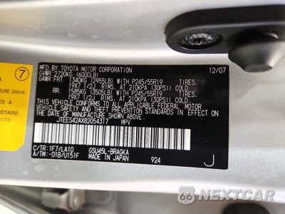 Zdjęcie 13 z 13 samochodu: 2008 TOYOTA HIGHLANDER LIMITED VIN:JTEES42AX82054317 - miniatura