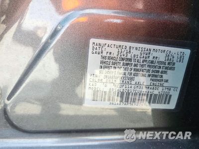 Zdjęcie 13 z 13 samochodu: 2019 NISSAN SENTRA SV VIN:3N1AB7AP9KY274960 - miniatura