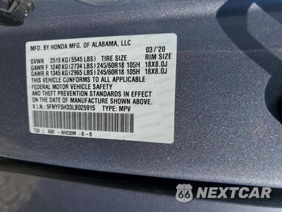 Zdjęcie 13 z 13 samochodu: 2020 HONDA PILOT EX VIN:5FNYF5H33LB025915 - miniatura