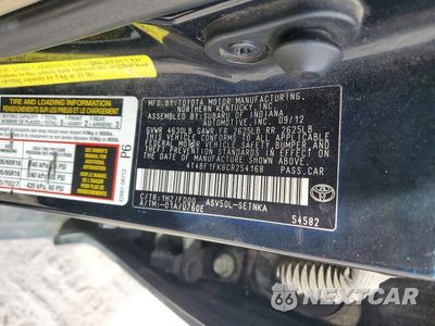 Zdjęcie 12 z 12 samochodu: 2012 TOYOTA CAMRY LE VIN:4T4BF1FK6CR254168 - miniatura