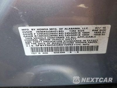 Zdjęcie 13 z 13 samochodu: 2016 HONDA PILOT EXL VIN:5FNYF6H5XGB015993 - miniatura