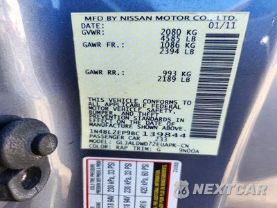 Zdjęcie 12 z 12 samochodu: 2011 NISSAN ALTIMA SR VIN:1N4BL2EP9BC139844 - miniatura