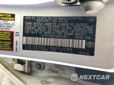 Zdjęcie 12 z 12 samochodu: 2018 TOYOTA CAMRY LE VIN:4T1B11HKXJU620720 - miniatura